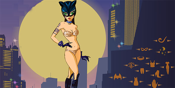 image of Catwoman Night Dressup: gameplay